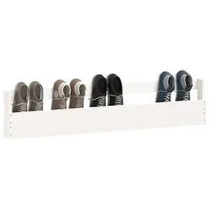 Berkfield Wall-mounted Shoe Racks 2 pcs White 110x9x23 cm Solid Wood Pine