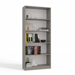 Albee Bookcase Clay / (5 Shelves) 182 cm H x 80 cm W x 32 cm D