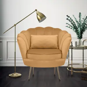 Velvet Gold Daisy Accent Chair