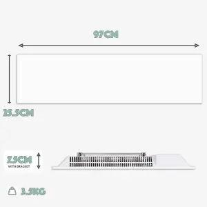 MYLEK Panel Space Heater White Low Level 1KW Eco, Smart and WiFi App Slimline Low Energy - Wall Mounted, Bathroom IPX4