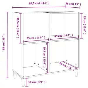 vidaXL Record Cabinet Smoked Oak 84.5x38x89 cm Engineered Wood