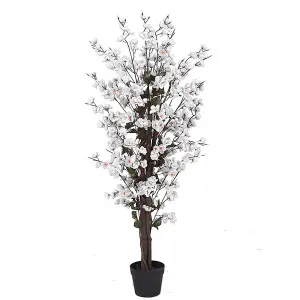 120cm Artificial Blossom Tree White