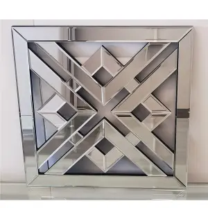 Geo Mirror Geometric Style Art Decor Decorative Mirror Silver 30cm 3x