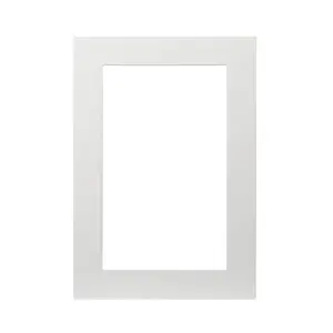 GoodHome Alisma High gloss white Slab Glazed Cabinet door (W)500mm (H)715mm (T)18mm