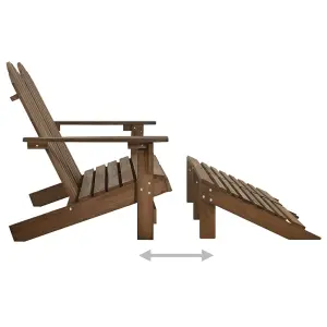 Berkfield 2-Seater Garden Adirondack Chair&Ottoman Fir Wood Brown