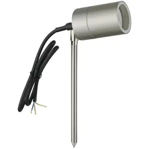 First Choice Lighting Set of 2 Blaze Stainless Steel Outdoor Spike Lights