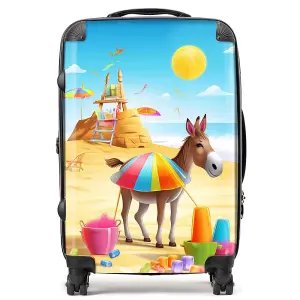 Donkey On A Beach Holiday Suitcase - Medium