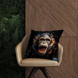 Monkey Face Splashart Outdoor Cushion 45cm x 45cm