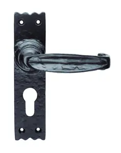 Carlisle Brass Black Antique Slimline V Lever on Euro Lock Backplate  (LF5507Y)