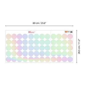 Walplus Polka Dots Holographic X 2 Kids Sticker Aluminium Film Silver