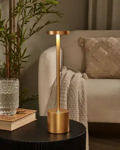 Wireless Metal Table Lamp Gold LIZANDRO