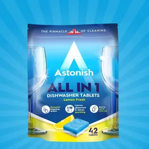 Astonish All in 1 Dishwasher Tablets Lemon 42 Tablets (Pack of 3)