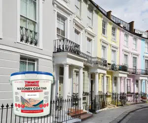 Weatherflex Smooth Premium Masonry Paint - 10L - Brilliant White -  For Brick, Stone, Concrete Block, Concrete, Render