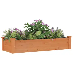 Berkfield Garden Raised Bed with Liner Brown 120x45x25 cm Solid Wood Fir