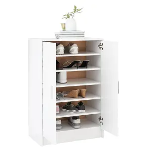 Berkfield Shoe Cabinet White 60x35x92 cm Engineered Wood