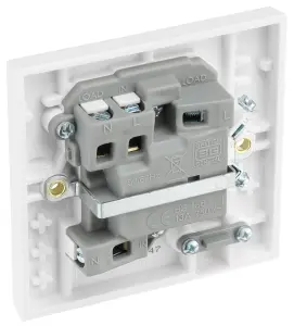 BG White 13A 1 way Raised square profile Screwed Switched Neon indicator Fused connection unit