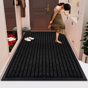 Non-Slip Indoor Outdoor Door Mat Black / Rectangle 80 x 150 cm