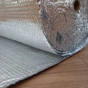 Yuzet 1.2m x 1m Silver Multi-purpose Double Aluminium Bubble Insulation Foil. Loft, Wall, Home, Caravan, Attic, Garage, Roofs