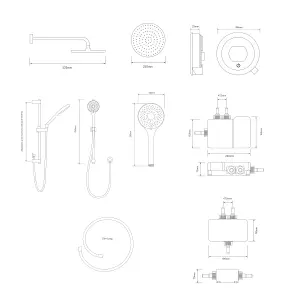 Aqualisa Optic Q Concealed valve HP/Combi Wall fed Smart Digital mixer 3-spray pattern Shower with Fixed head