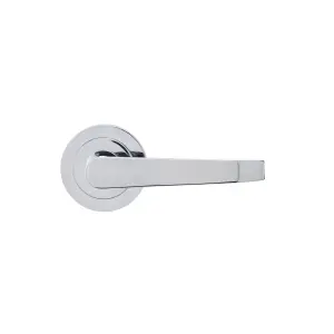 Colours Arsk Polished Chrome effect Steel Straight Latch Push-on rose Door handle (L)101mm