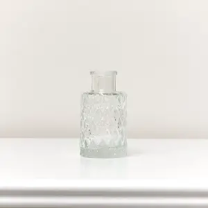 Melody Maison Small Clear Geometric Glass Bottle Vase - 9.5cm