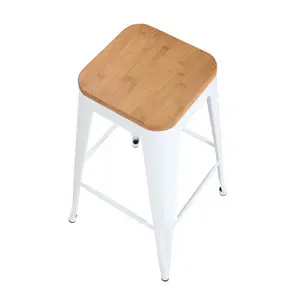 76cm Bar Stool White / Grey