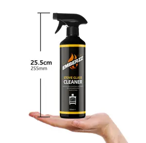 Emberzz - Stove Glass Cleaner - Dissolves Soot, Grease and Tar - For Wood, Log Burner - (2 x 500ml)