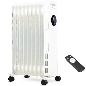 NETTA 2000W Oil Radiator with Timer, Remote & Digital Display - White