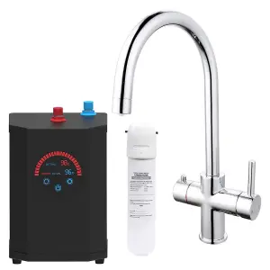 3 in 1 Instant Boiling Hot Water Kitchen Tap Curved Design Filter & Digital Tank