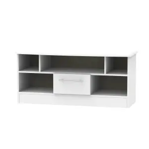 Ready assembled Matt grey Media unit with 2 shelves, (H)49.5cm x (W)112cm x (D)40cm