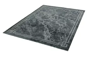 Grey Border Luxurious Modern Abstract Bordered Easy to clean Rug for Dining Room Bed Room and Living Room-160cm X 230cm