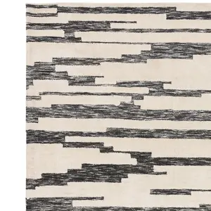 Charcoal Abstract Modern Rug Easy to clean Living Room and Bedroom-200cm X 290cm