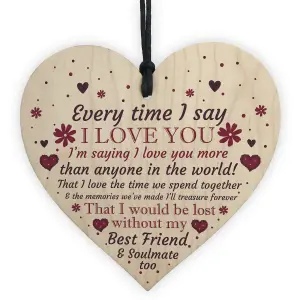 Red Ocean Soulmate Anniversary Gift Handmade Wooden Heart Plaque Valentines Birthday Gift For Him For Her