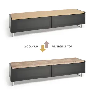 AVF Panorama 1.6m TV Stand with Reversible Top - Light Oak & Grey Oak