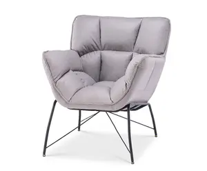 Faux Leather Grey Eliana Accent Chair