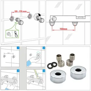 ENKI, Dune, T33, Chrome, Thermostatic Shower Mixer Bar Valve with Two Outlets, Solid Brass, Anti-Scald Device, Anti-Scald Device