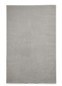 Grey Optical 3D Washable Modern Abstract Dining Room Bedroom & Living Room Rug-120cm X 170cm