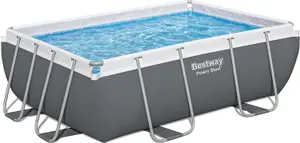 Bestway Power Steel Grey Rectangular Swimming Pool