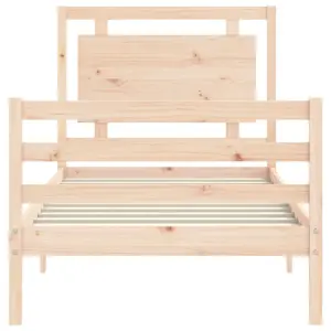 Berkfield Bed Frame with Headboard 90x200 cm Solid Wood