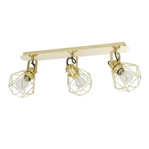 Bar Brass effect 3 Light Spotlight