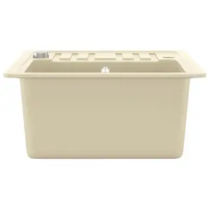 Berkfield Granite Kitchen Sink Single Basin Beige