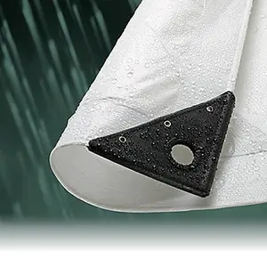 5.5M x 7.0M SUPER WHITE WATERPROOF TARPAULIN SHEET TARP COVER WITH EYELETS