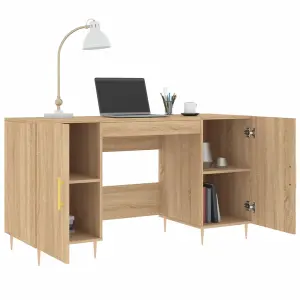 Berkfield Desk Sonoma Oak 140x50x75 cm Engineered Wood