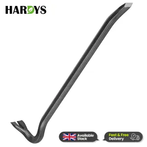 Hardys 12" Wrecking Crow Bar - Carbon Steel Crowbar, Swan Neck with Chisel End, Ideal for Lifting Floorboards & Removing Nails