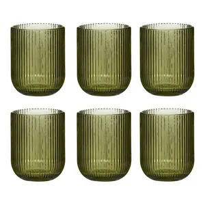 Chanyia Drinking Glass Set (Set of 6) Green / 9.50" H