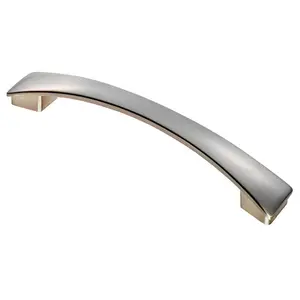 4x Curved Bow Pull Handle 183 x 26mm 160mm Fixing Centres Satin Nickel