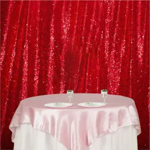 4ft x 7ft Sequin Backdrop Photography Background Shiny Fabric Glitter Curtain Backdrop, Red