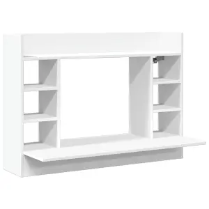 Berkfield Wall-Mounted Desk White 105x48x75 cm Engineered Wood