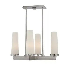 Elstead Chelsea Loft Contemporary 4 Light Chandelier Brushed Nickel