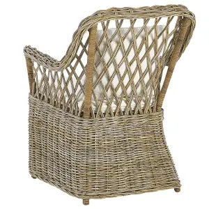 Set of 2 Garden Chairs with Cushions MAROS Rattan Natural